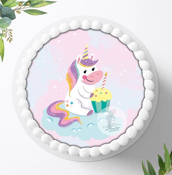 Einhorn Tortenaufleger Ø 20cm, 0264z